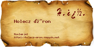 Holecz Áron névjegykártya