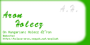 aron holecz business card